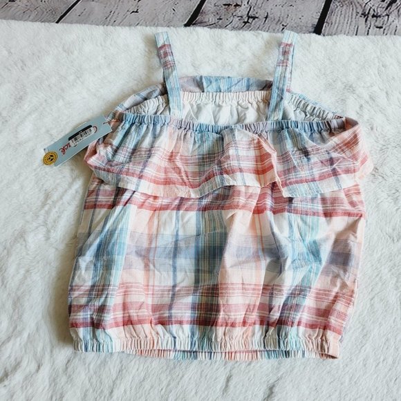 Cat & Jack, Girls' Plaid Woven Tank Top, 3KIDG-V - Picture 3 of 4